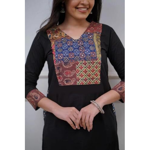 Fabnex Kurta Set For Women | Women Kurti Pant Set With Dupatta (K-169-Black-2Xl)