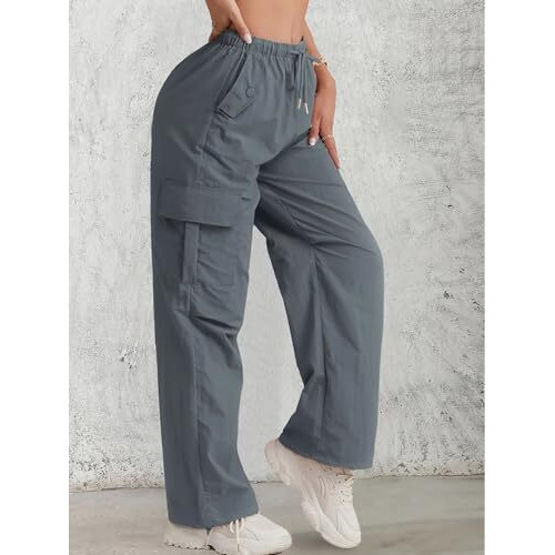 Litzo Cotton Cargo Pants For Women || Womens Cargo Pant (L-54-M) Blue