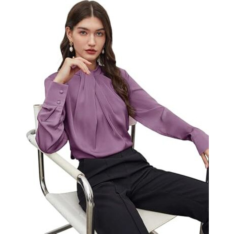 Litzo Top For Women Regular Fit Latest Stylish Office Wear Western Top (T-L-01-S) Purple
