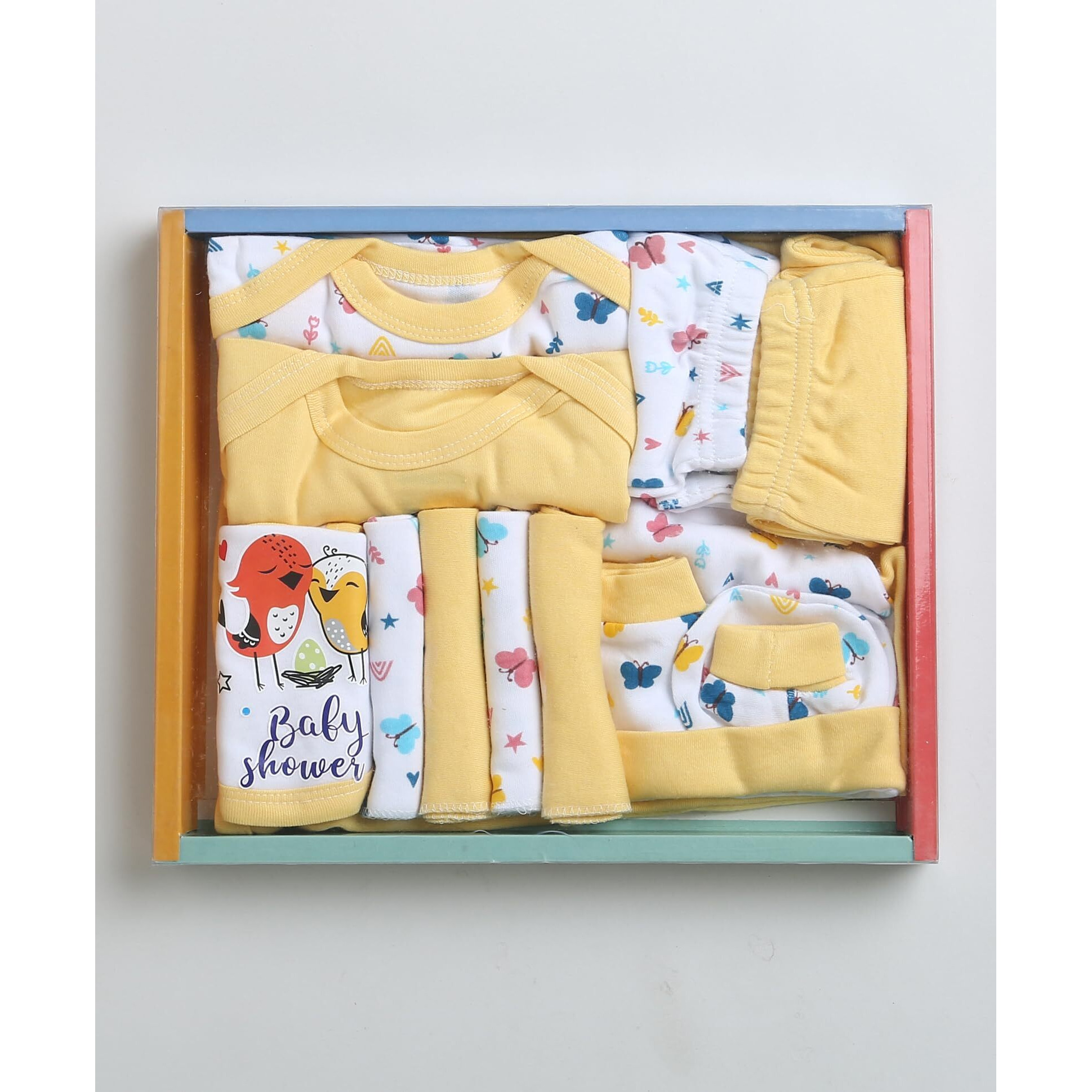 Bumzee White & Yellow Baby Girls Baby Gift Set Pack Of 13 Age - 0-3 Months (Peb9547-Wht.Ylw)