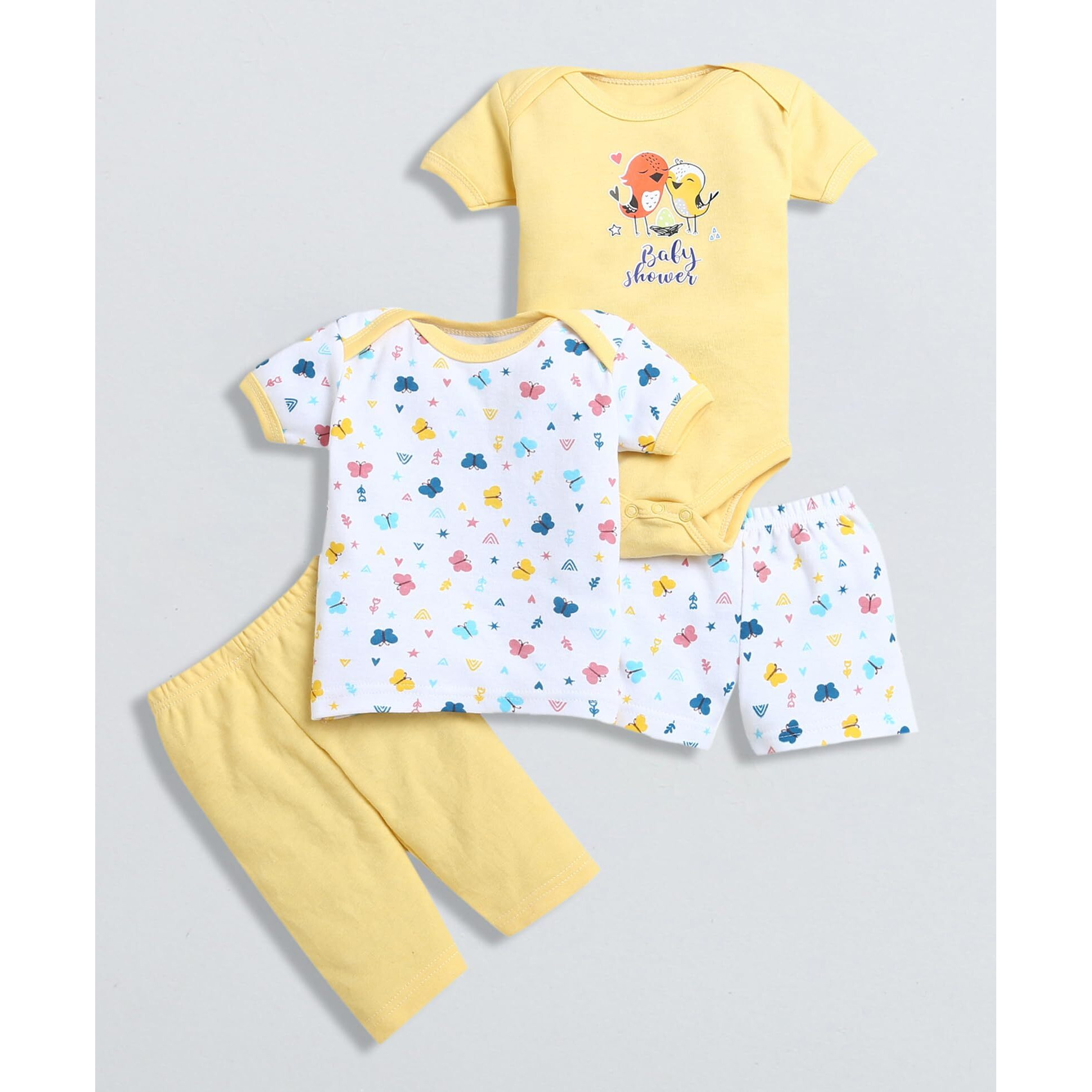 Bumzee White & Yellow Baby Girls Baby Gift Set Pack Of 13 Age - 0-3 Months (Peb9547-Wht.Ylw)