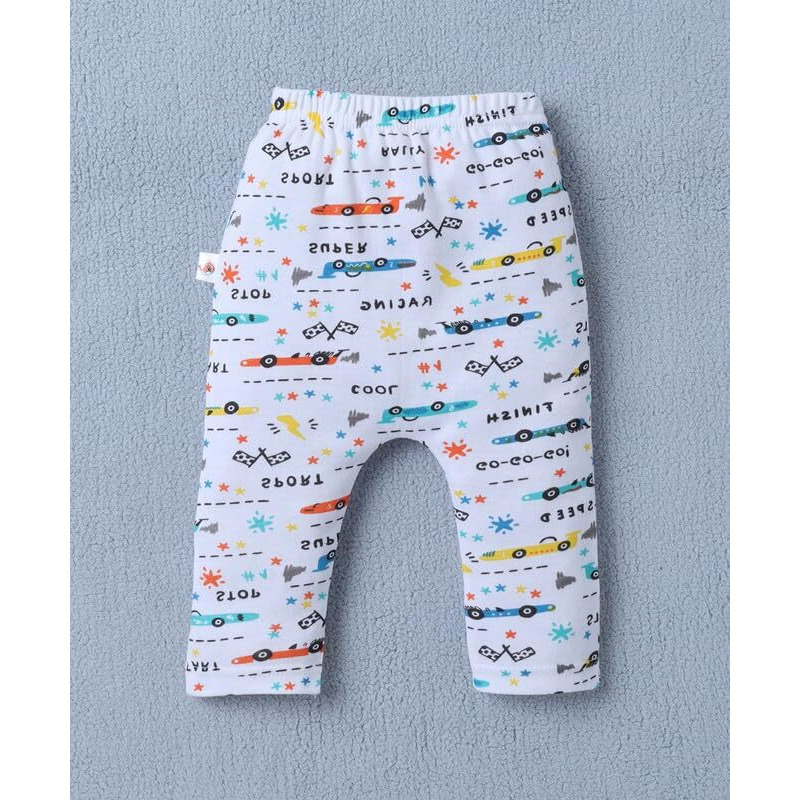Bumzee Baby Boys Cotton Diaper Pants/Leggings/Pyjamas Orange & Multi - 0-3 Months (Peb10426B-Org)