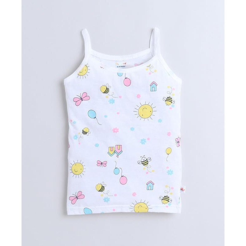 Bumzee Aqua Blue & White Girls Cotton Camisole Slips Pack Of 3 Age - 3-6 Months (Peb9591B-Abl.Wht)