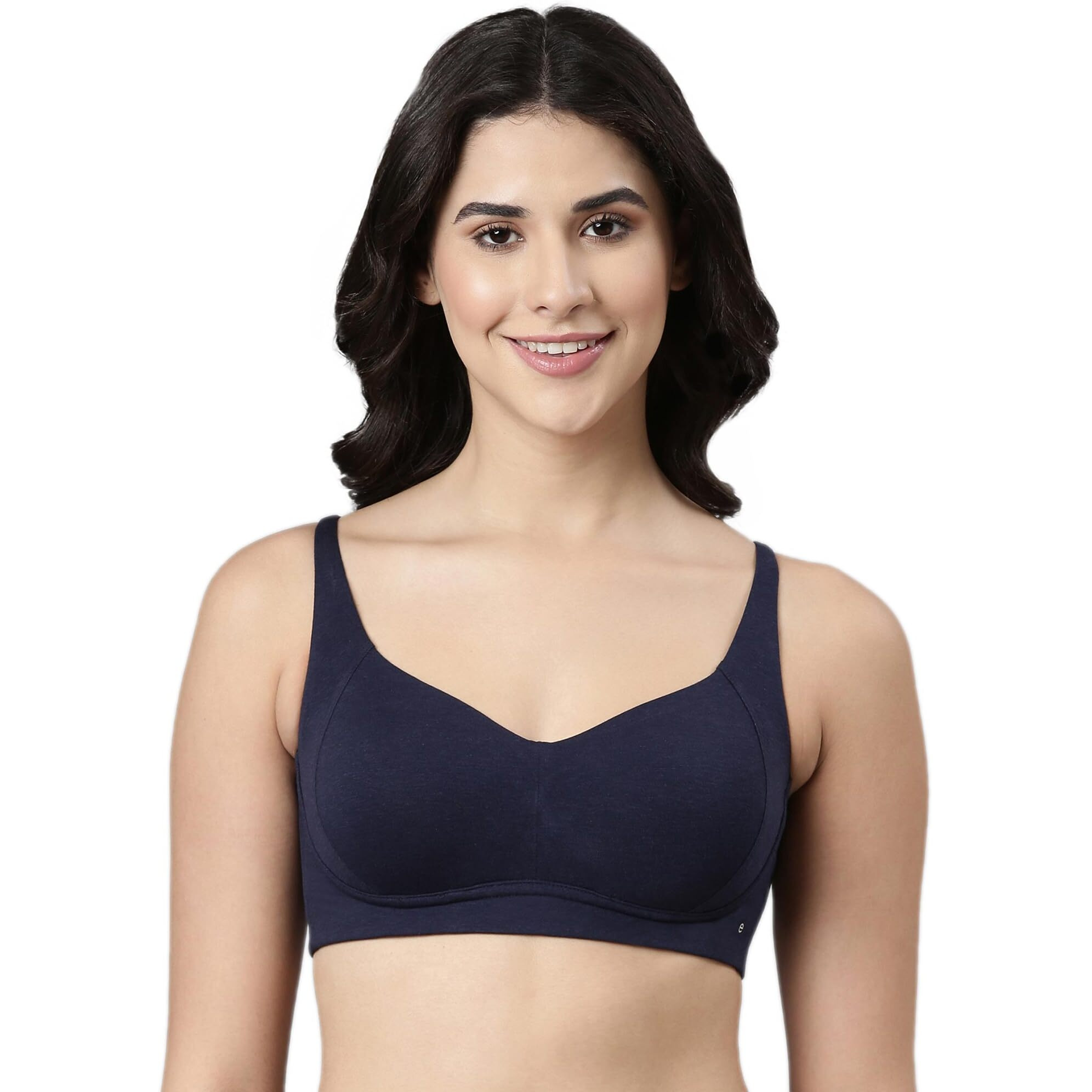 Enamor Women's 67Percentbamboo 27Percentcotton 6Percentmobilion Wire Free Casual T-Shirt Bra (A077_Eclipse_36C)