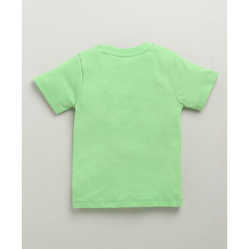 Bumzee Boys Cotton Half Sleeves T-Shirt & Short Set Green & White - 18-24 Months (Peb10397E-Grn)