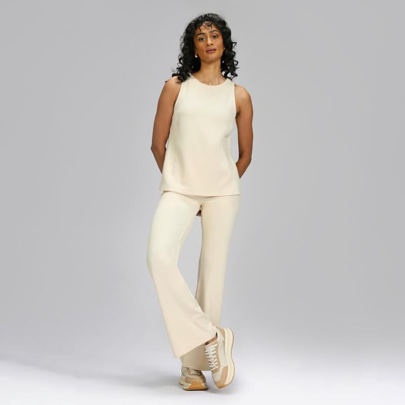 Blissclub Womens Ribsupreme Flare Pants, Flared Silhouette, Concealed Zipper Pocket, High-Rise Waistband, Sculpting Fit,Regular Variant Below 5'4