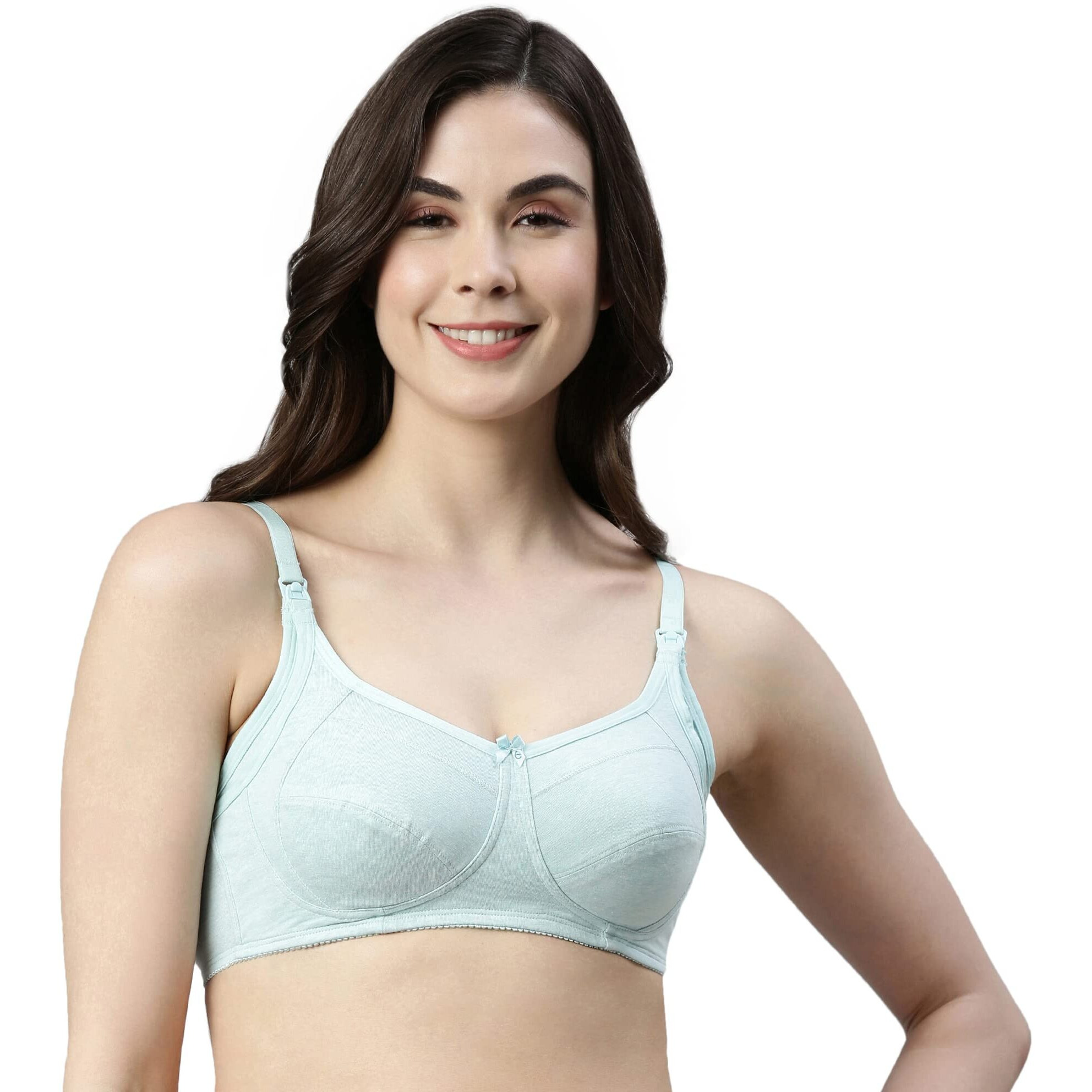 Enamor Sectioned Lift And Support Eco-Melange Cotton Nursing Bra For Women- High Coverage, Non Padded And Wirefree