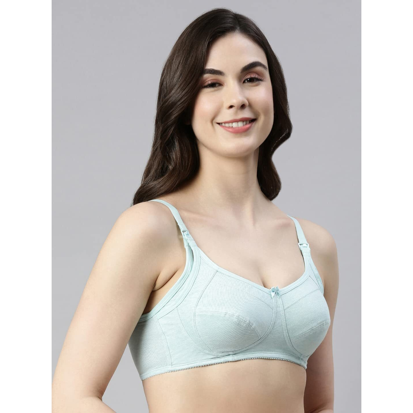 Enamor Sectioned Lift And Support Eco-Melange Cotton Nursing Bra For Women- High Coverage, Non Padded And Wirefree