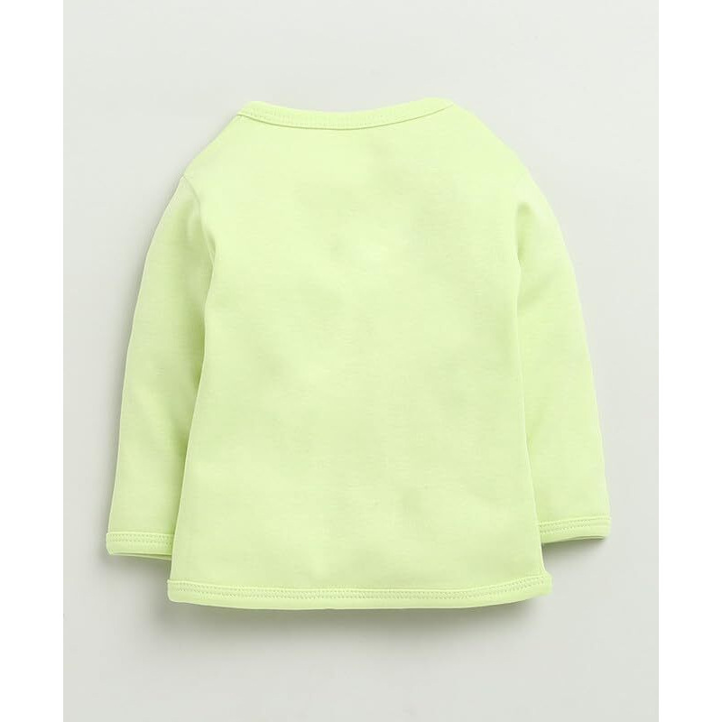 Bumzee Baby Boys Cotton Full Sleeves Jabla & Pyjama Set Green & White - 0-3 Months (Peb10226B-Grn)