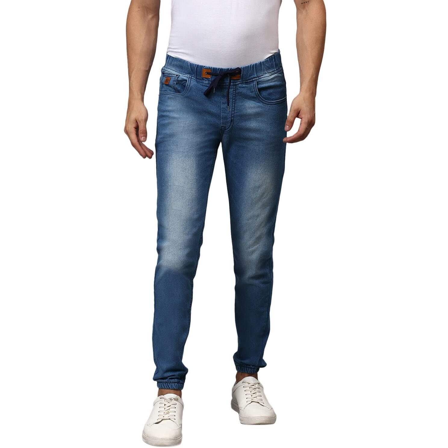Campus Sutra Men's Regular Fit Denim Jeans (Ss23_Jn_Sstp_M_Pln_Bu_Blue_28)