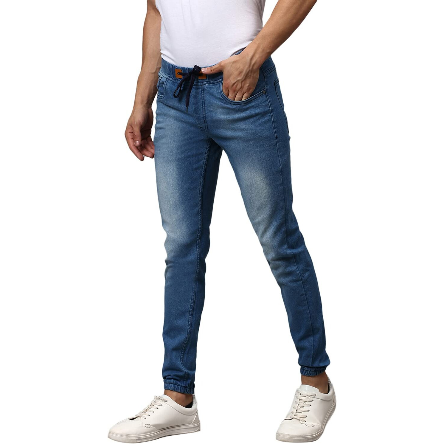 Campus Sutra Men's Regular Fit Denim Jeans (Ss23_Jn_Sstp_M_Pln_Bu_Blue_28)