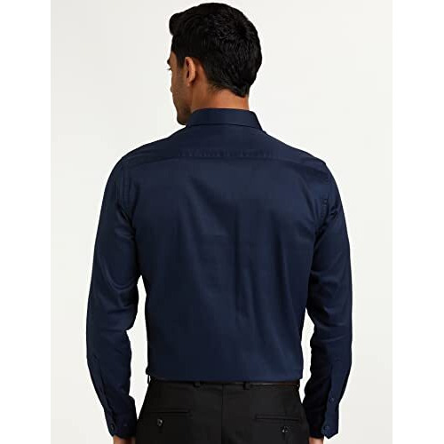 Diverse Men's Twill Solid Regular Fit Formal Shirt (Dvf01F2L01-126_Navy 39)