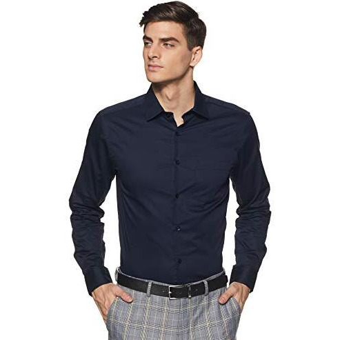 Diverse Men's Solid Regular Fit Formal Shirt (Dvf01F2L01-126_Navy 40)