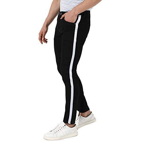 Campus Sutra Men's Regular Fit Denim Jeans (Scss23Jn_Dncufzp_M_Pln_Bl_Black_34)