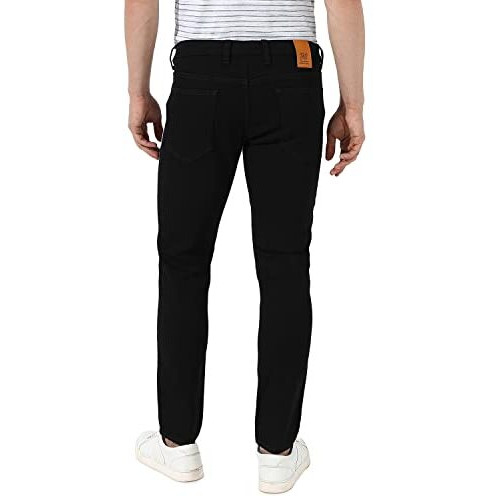 Campus Sutra Men's Regular Fit Denim Jeans (Scss23Jn_Dncufzp_M_Pln_Bl_Black_34)