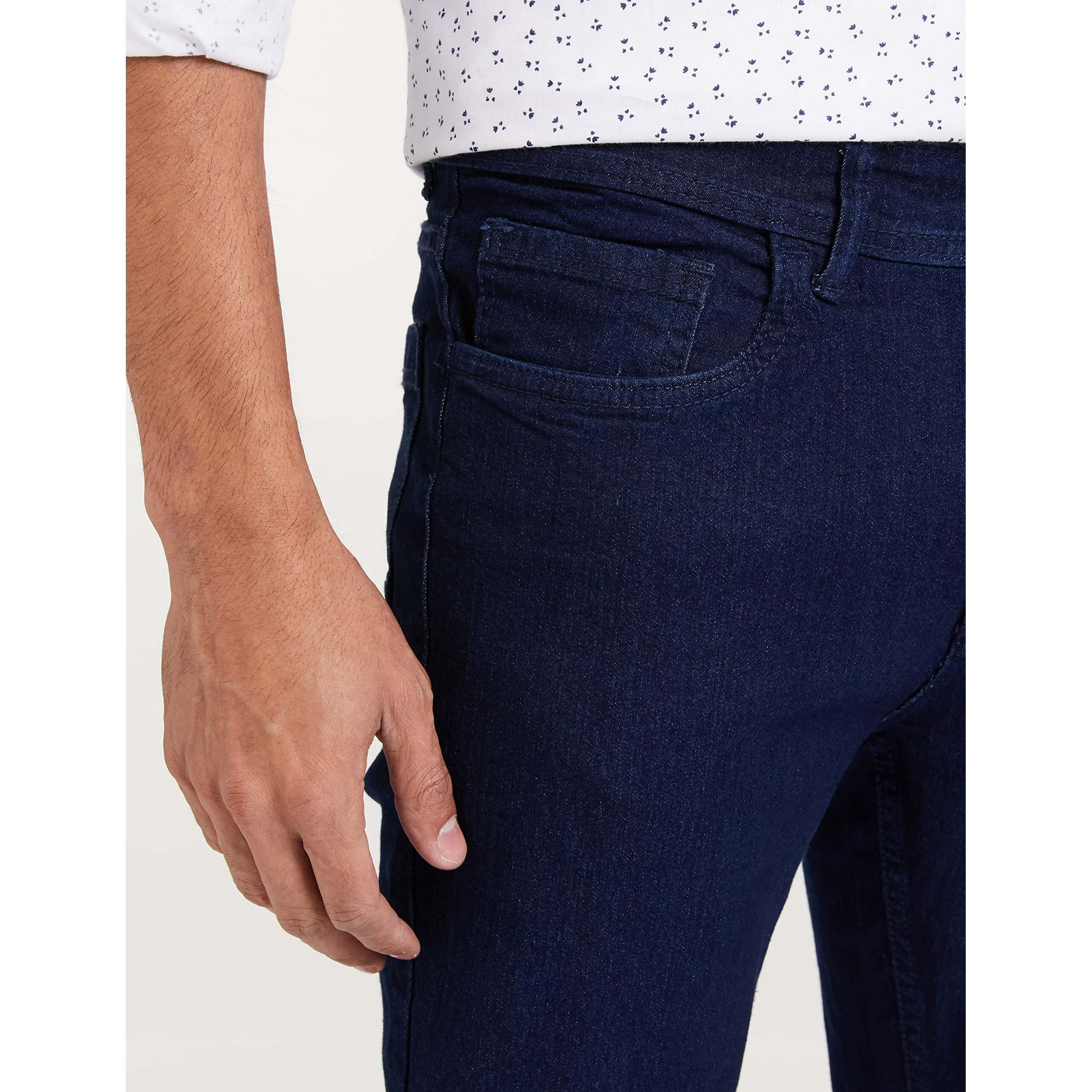 Diverse Men's Regular Fit Mid Rise Jeans (Dvd01D2L01-1J_Dark Indigo Blue_30)