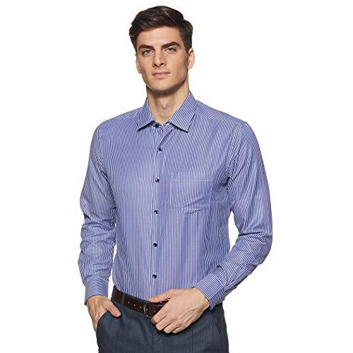Diverse Men's Striped Regular Fit Formal Shirt (Dvf01F1L01-404_Royal Blue_42)