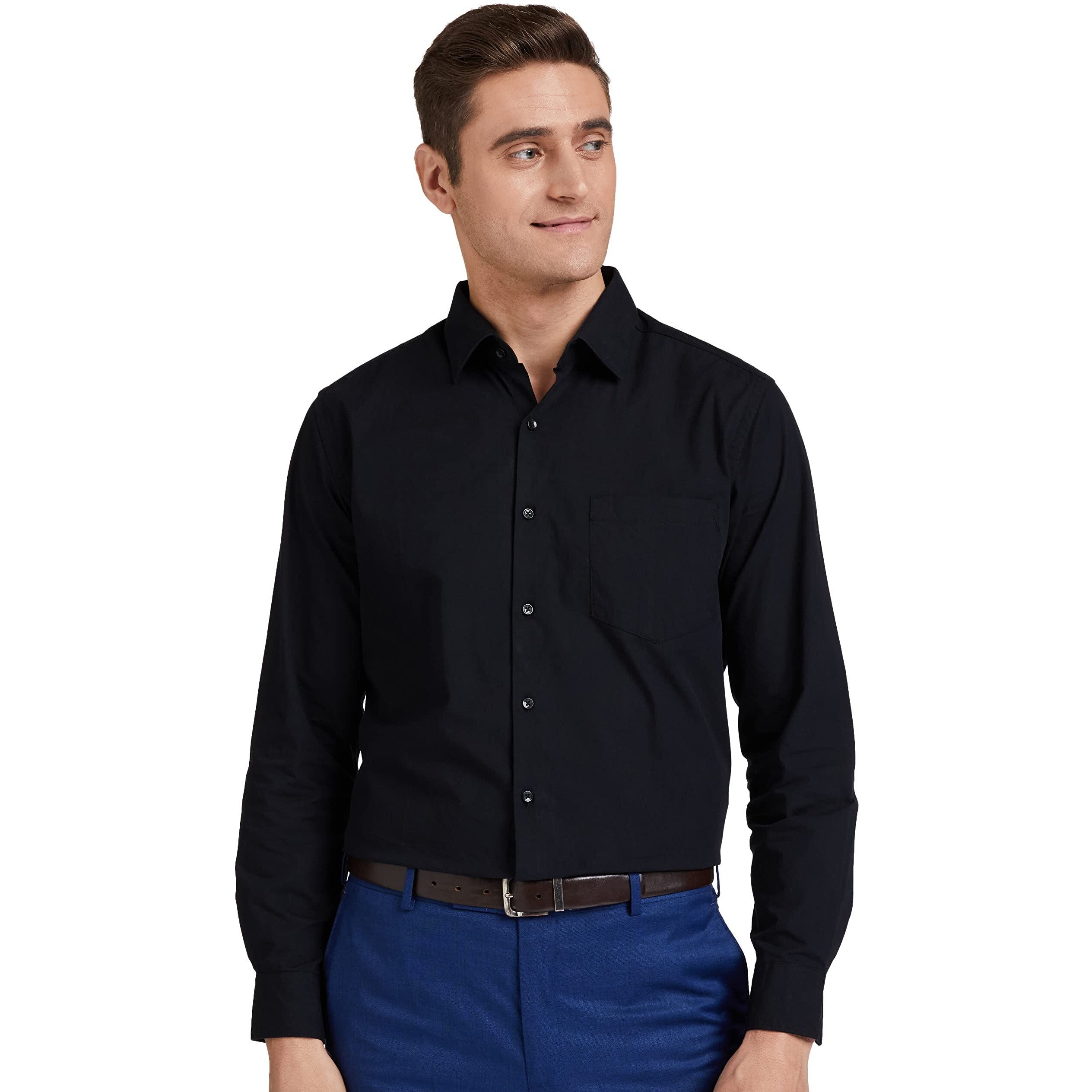 Diverse Men's Solid Regular Fit Formal Shirt Dvf01F2L02-526E_Jet Black_40