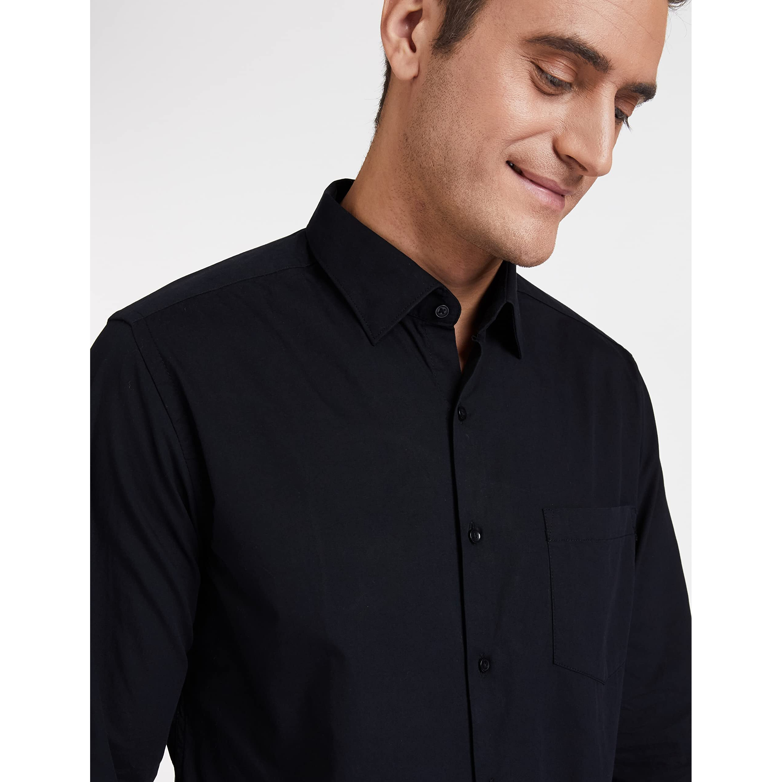 Diverse Men's Solid Regular Fit Formal Shirt Dvf01F2L02-526E_Jet Black_40