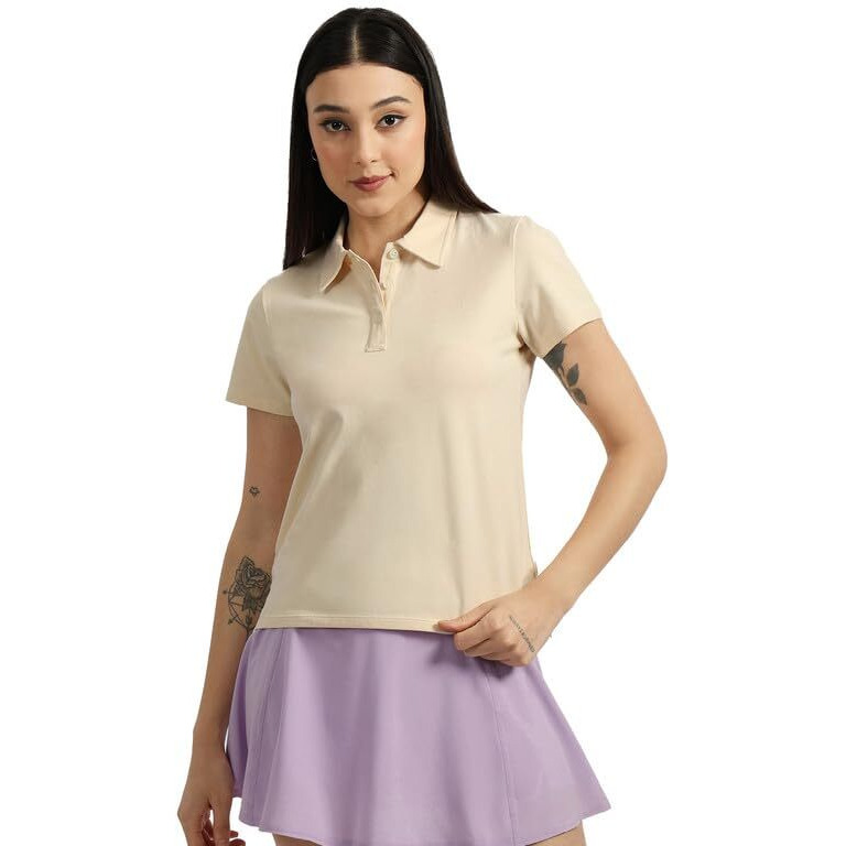 Blissclub Women The Last Tee - Polo Neck Tee | Womens T-Shirt | Half Sleeves | Last 750+ Washes | Cotton Tee