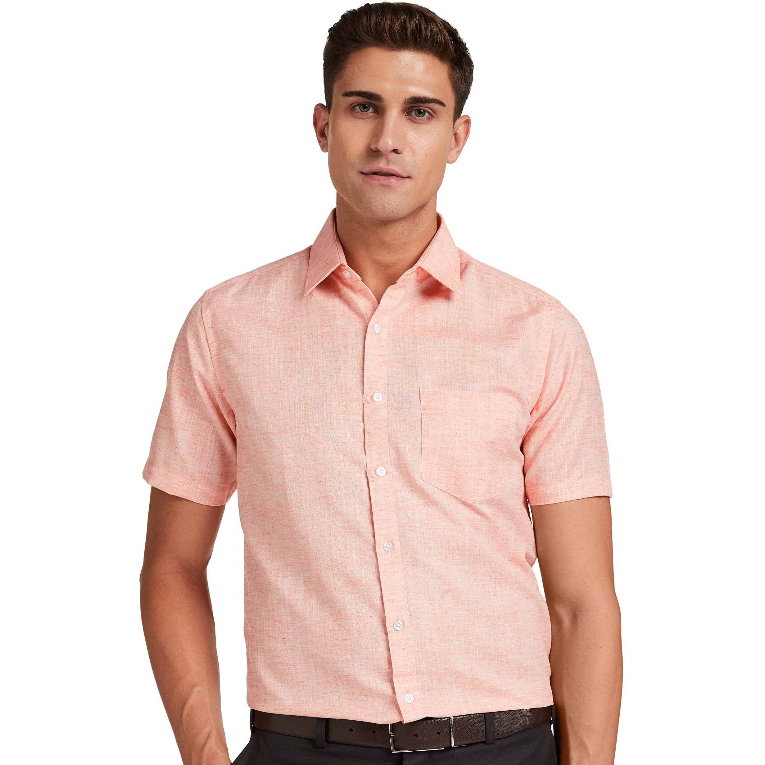 Diverse Men's Solid Regular Fit Formal Shirt (Dcmfh02Rc17Ka2-739B_Orange_44)