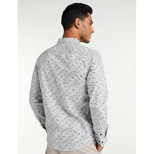 Diverse Men's Printed Regular Casual Shirt (Dcmcf11Rc10L03-294B_Grey S)