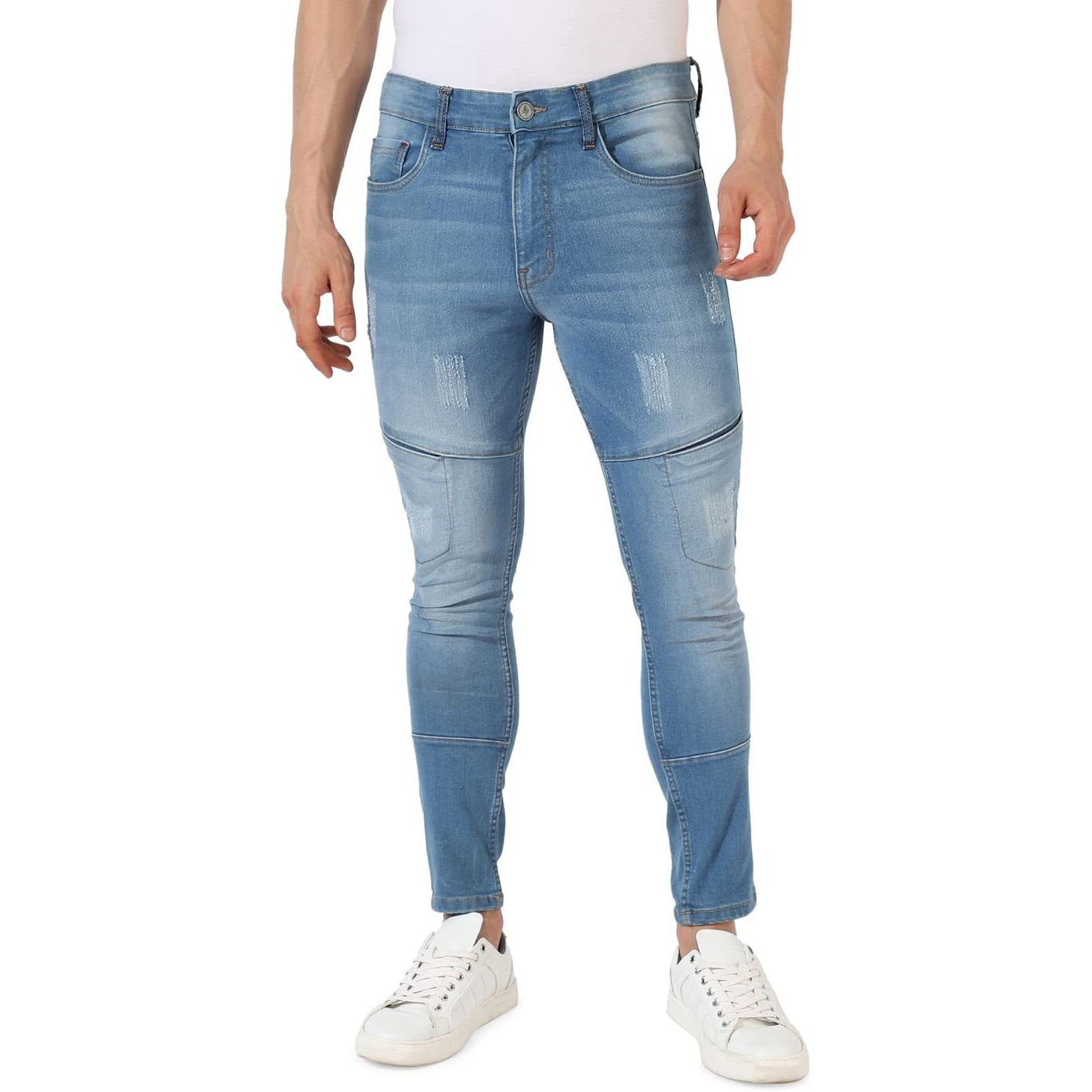 Campus Sutra Men's Regular Fit Jeans (Scss23Jn_Dne06_M_Pln_Lbu_Light Blue_32)