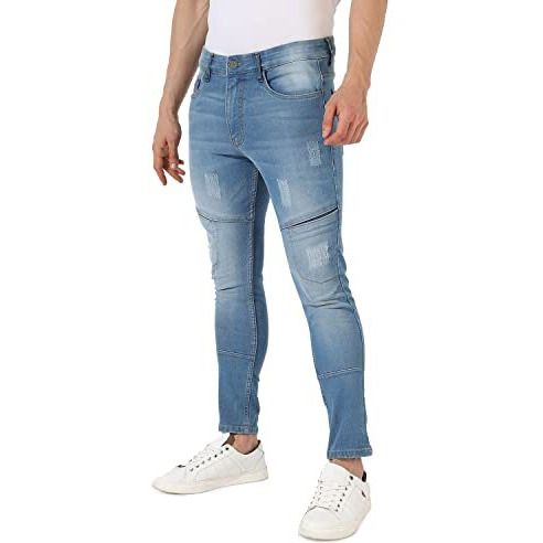 Campus Sutra Men's Regular Fit Jeans (Scss23Jn_Dne06_M_Pln_Lbu_Light Blue_32)