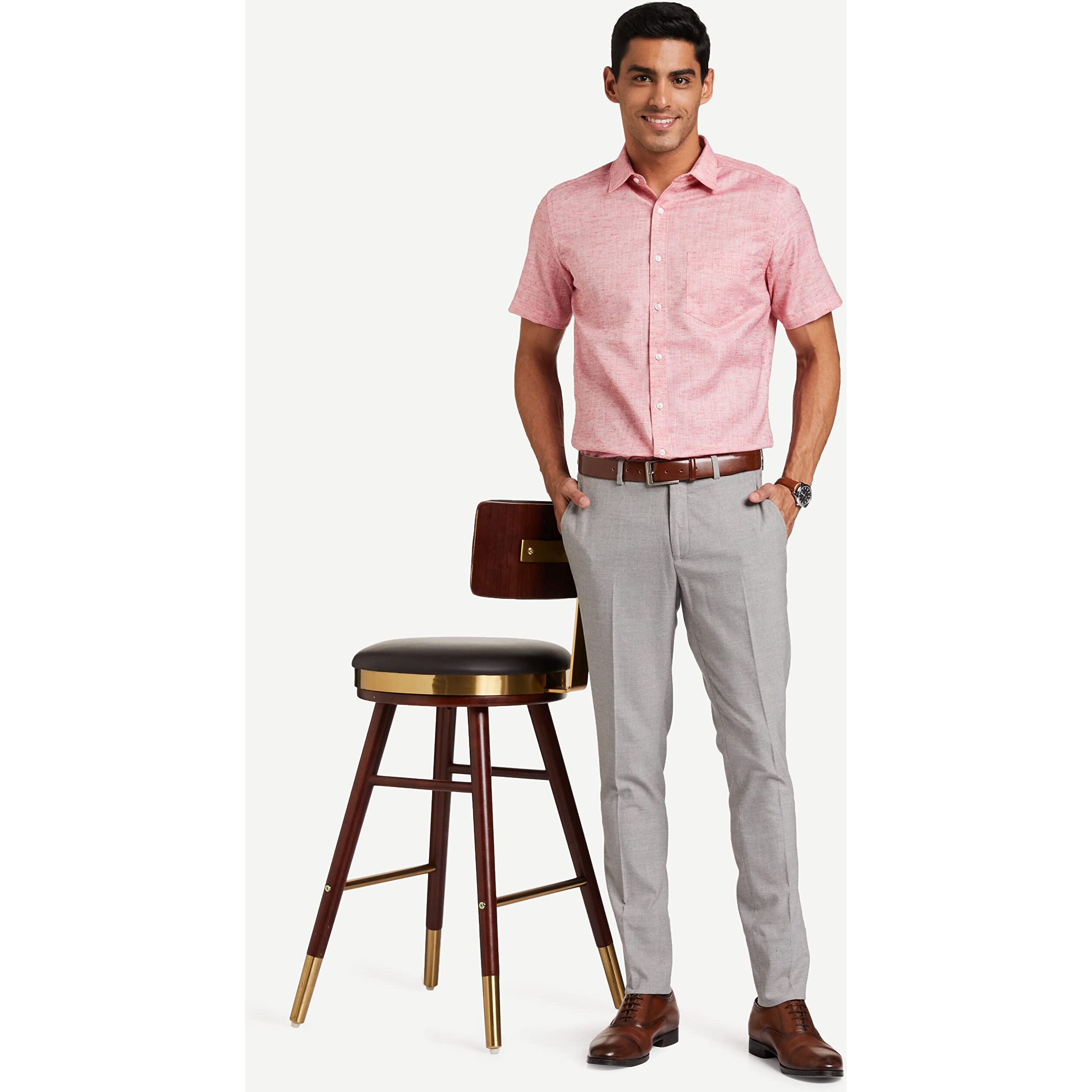 Diverse Men's Solid Regular Formal Shirt (Dcmfh02Rc17Ka2-3012N_Red 39)