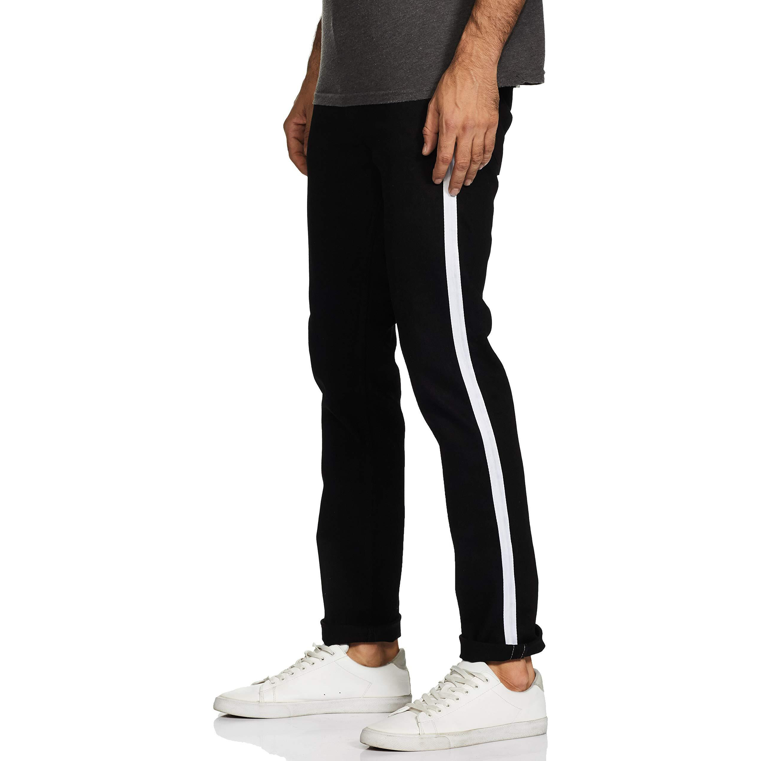 Campus Sutra Men Slim Fit Denim Jeans (Ct20Jn_Dncufzp_M_Pln_Bl_Bl_28W X 28L_Black_28)