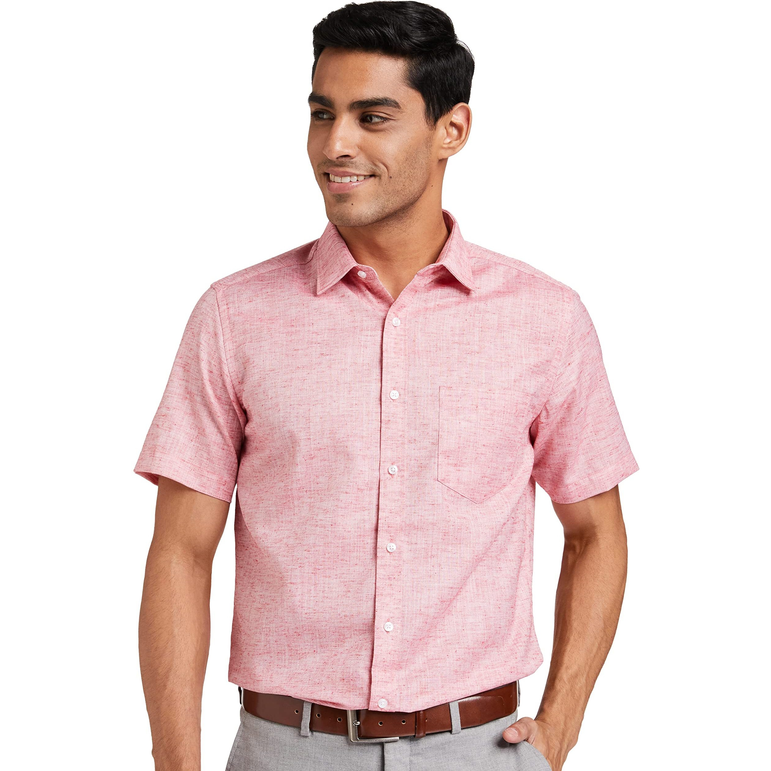 Diverse Men's Solid Regular Formal Shirt (Dcmfh02Rc17Ka2-3012N_Red 44)