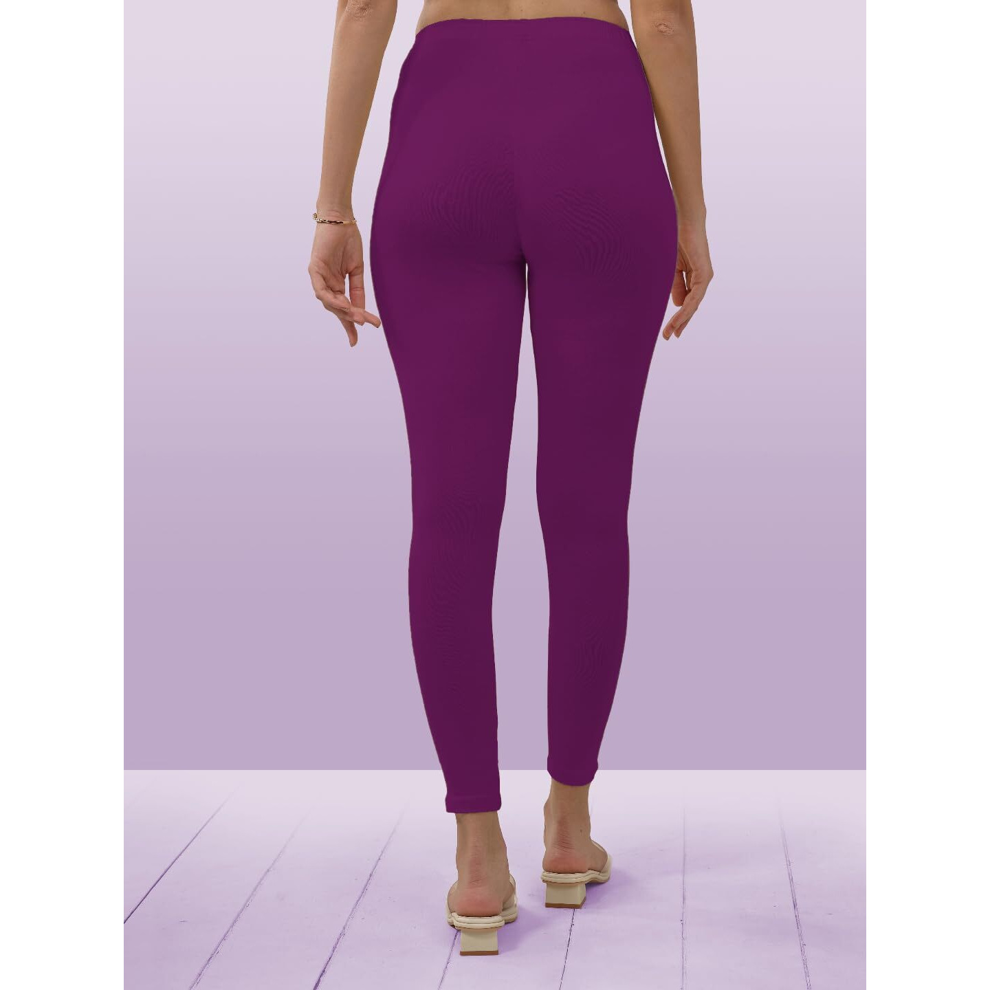Lyra Women Solid Premium Cotton Ankle Length Leggings | Mid-Waist | Fashionwear