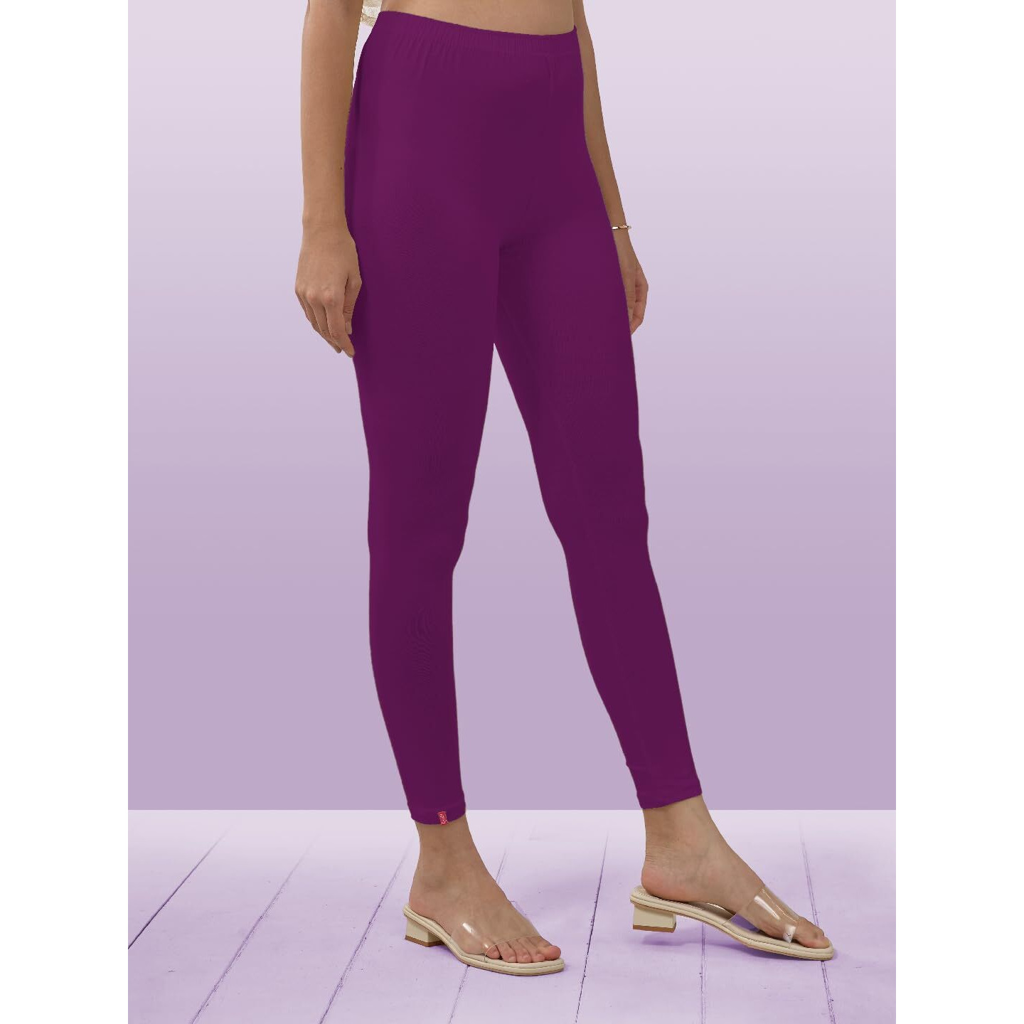 Lyra Women Solid Premium Cotton Ankle Length Leggings | Mid-Waist | Fashionwear