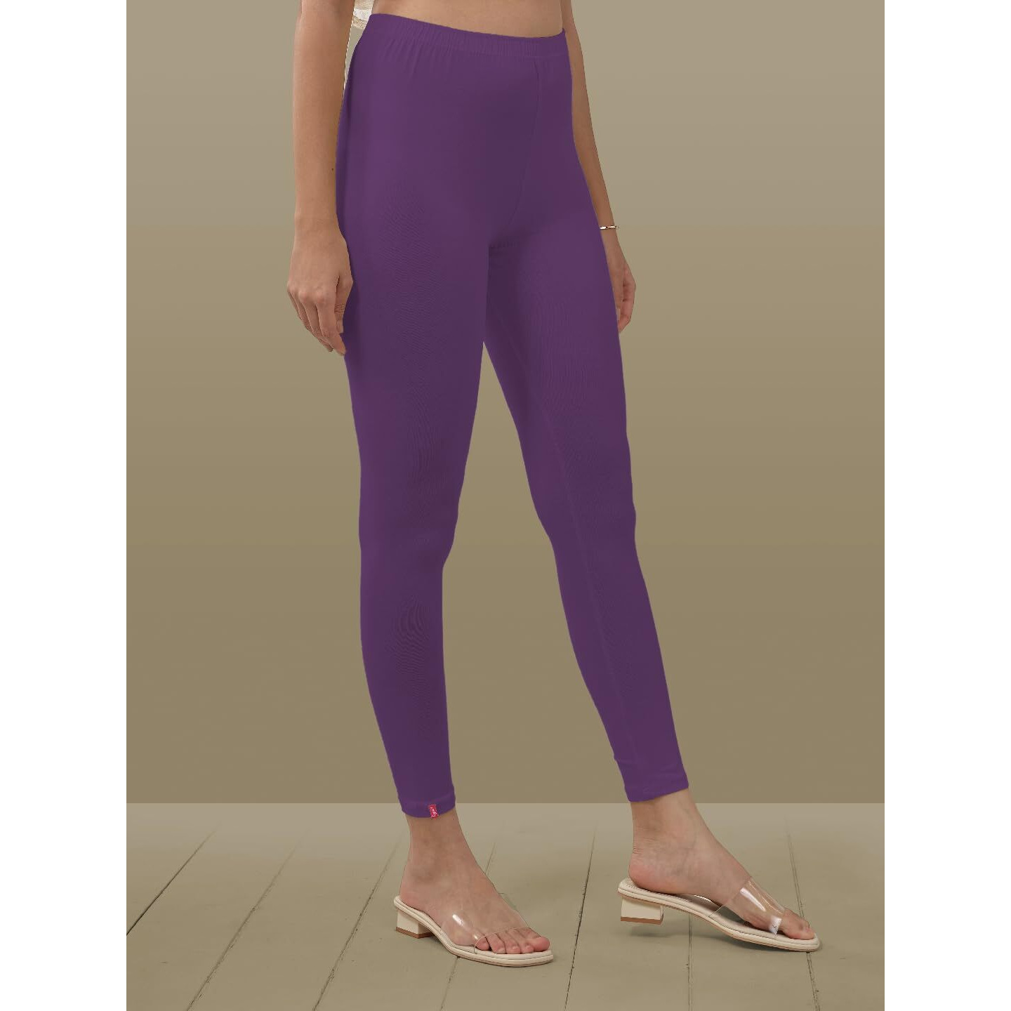 Lyra Women Solid Premium Cotton Ankle Length Leggings | Mid-Waist | Fashionwear