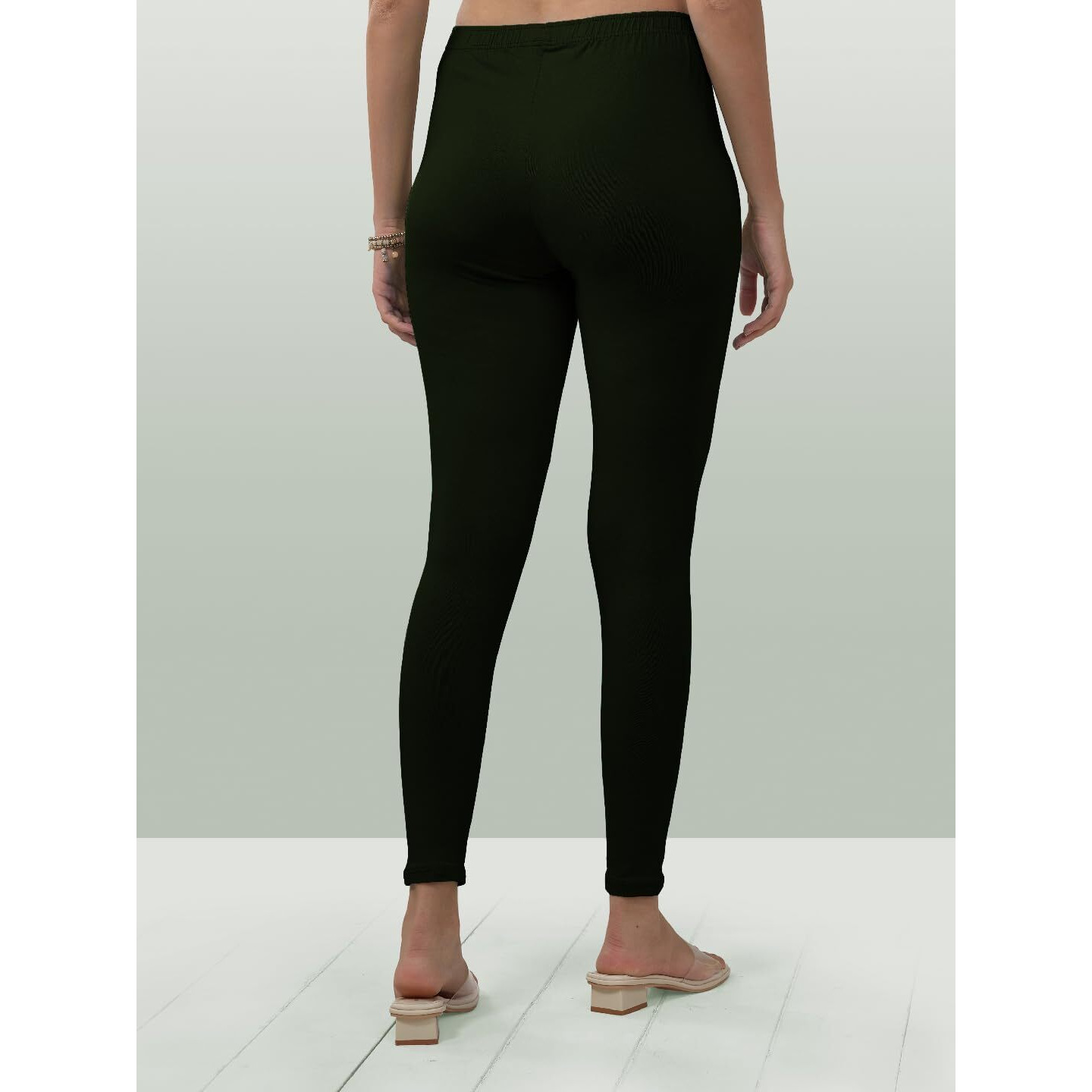 Lyra Women Solid Premium Cotton Ankle Length Leggings | Mid-Waist | Fashionwear