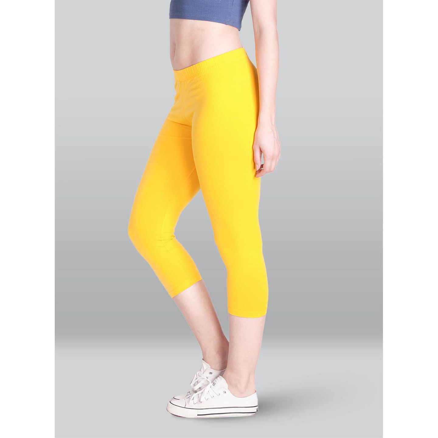 Lyra Women Solid Premium Cotton Capri | Mid-Waist | Fashionwear