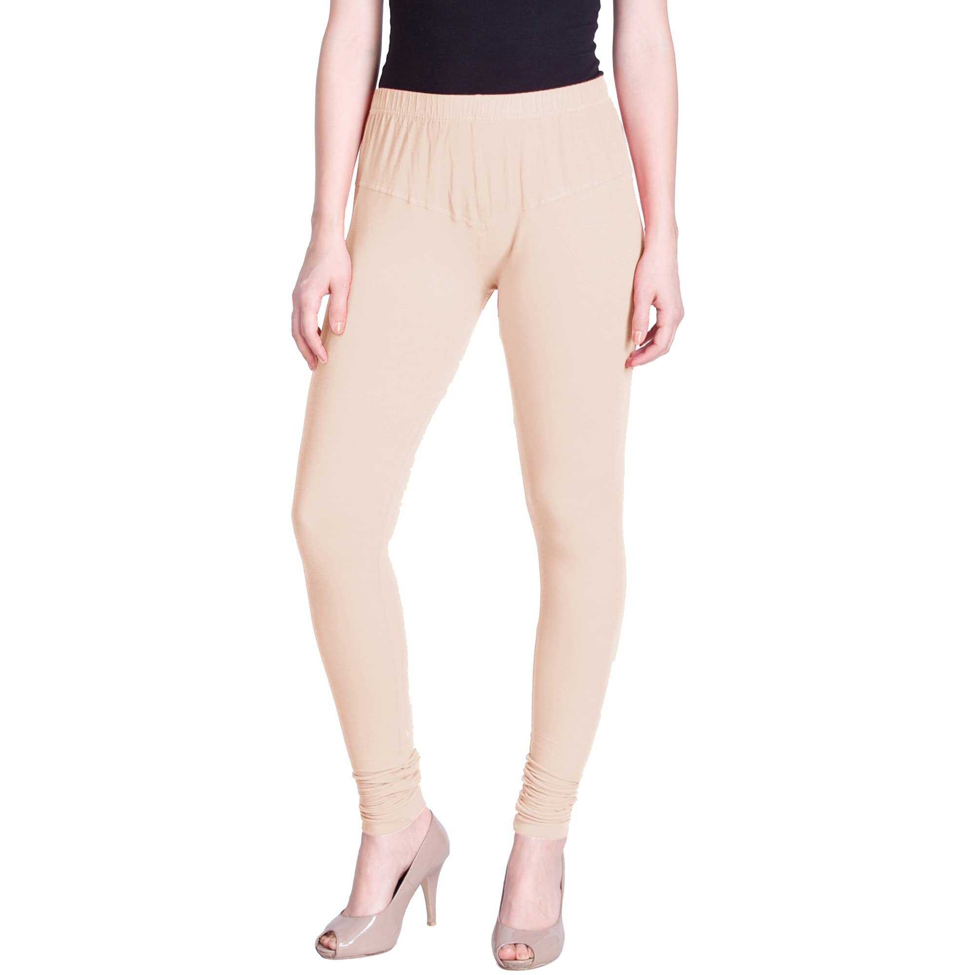 Lyra Women Solid Premium Cotton Churidar Leggings | Mid-Waist | Fashionwear