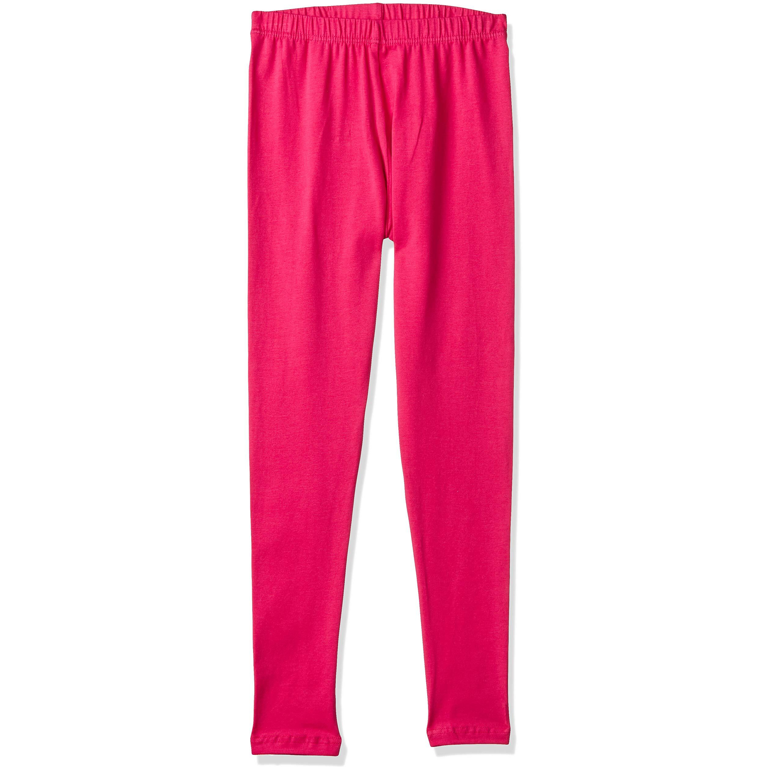 Lyra Girl's Cotton Leggings (Pack Of 2) Kl_2Pc_White & True Rani_9-10Y