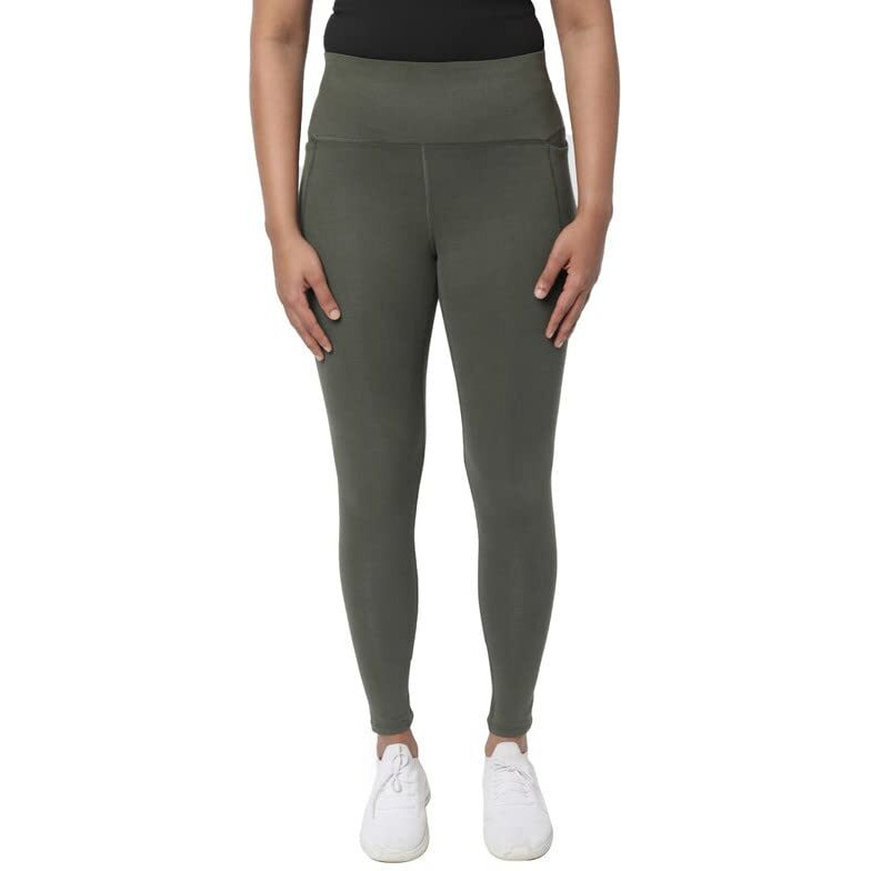 Blissclub Women's Fitted Leggings (Bc_Cottonleggings_Olive_S_Olivia