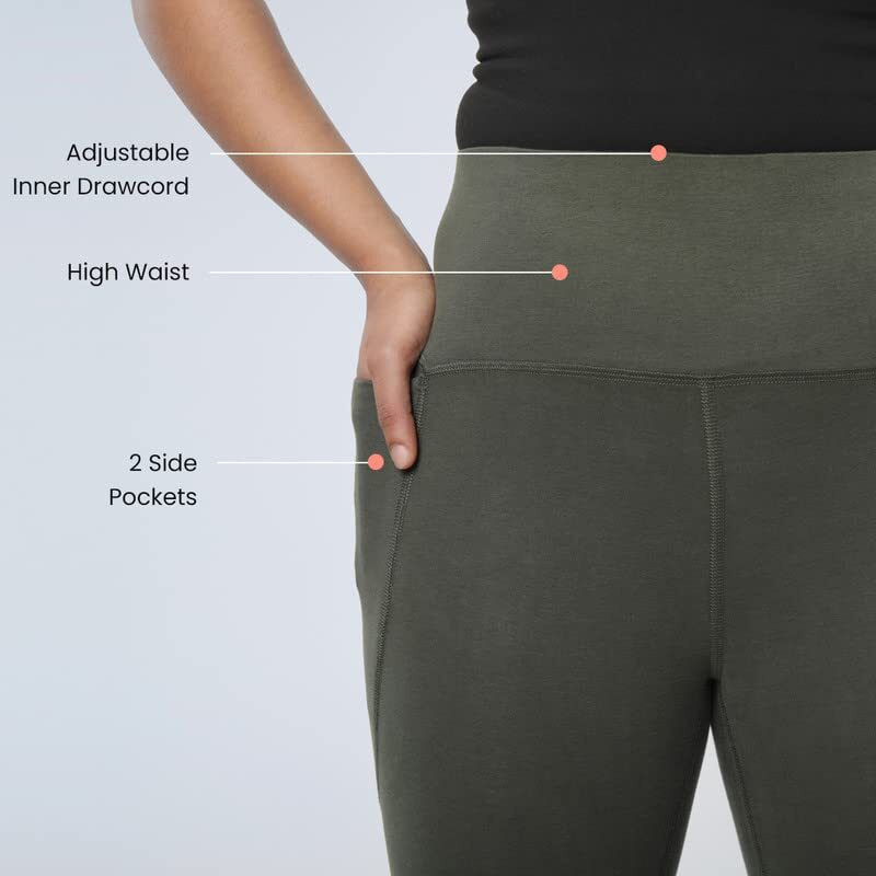 Blissclub Women's Fitted Leggings (Bc_Cottonleggings_Olive_S_Olivia