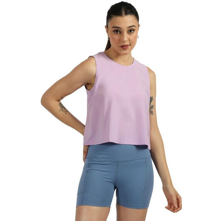 Do It All Tank | Back Mesh Panel For Ventilation | Relaxed Fit | High Neck | Side Slits | Anti Odor + Sweat Wicking