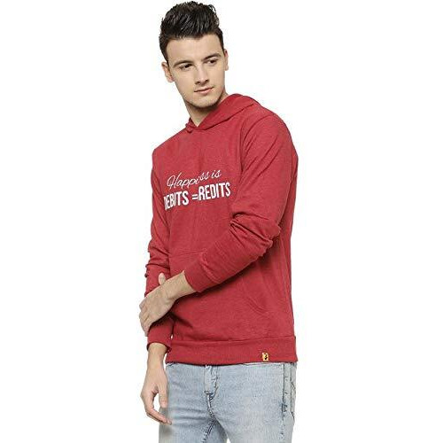 Campus Sutra Full Sleeve Printed Men Sweatshirt(Azw18_H_M_Dec_Ma_Az_S) Maroon