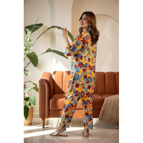 Kalaanj Women Coords Set || Kurta Set For Women (Sp336-S) Sky Blue