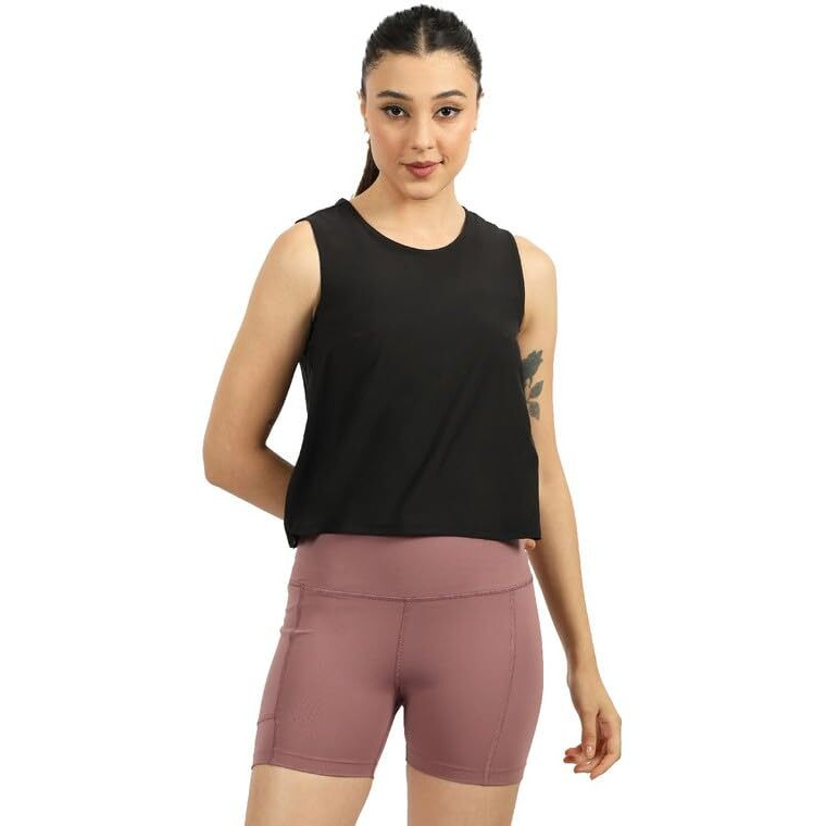 Do It All Tank | Back Mesh Panel For Ventilation | Relaxed Fit | High Neck | Side Slits | Anti Odor + Sweat Wicking