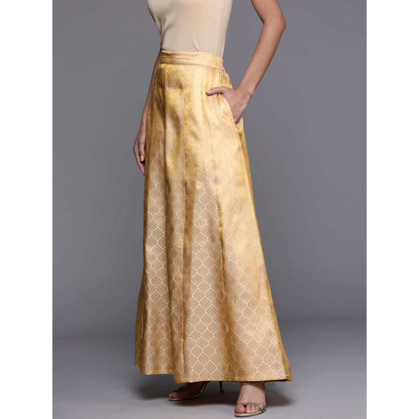 Libas Jacquard Classic Skirts Gold