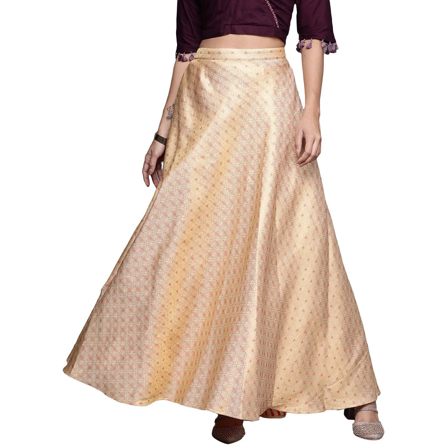 Libas Jacquard Classic Skirts Gold