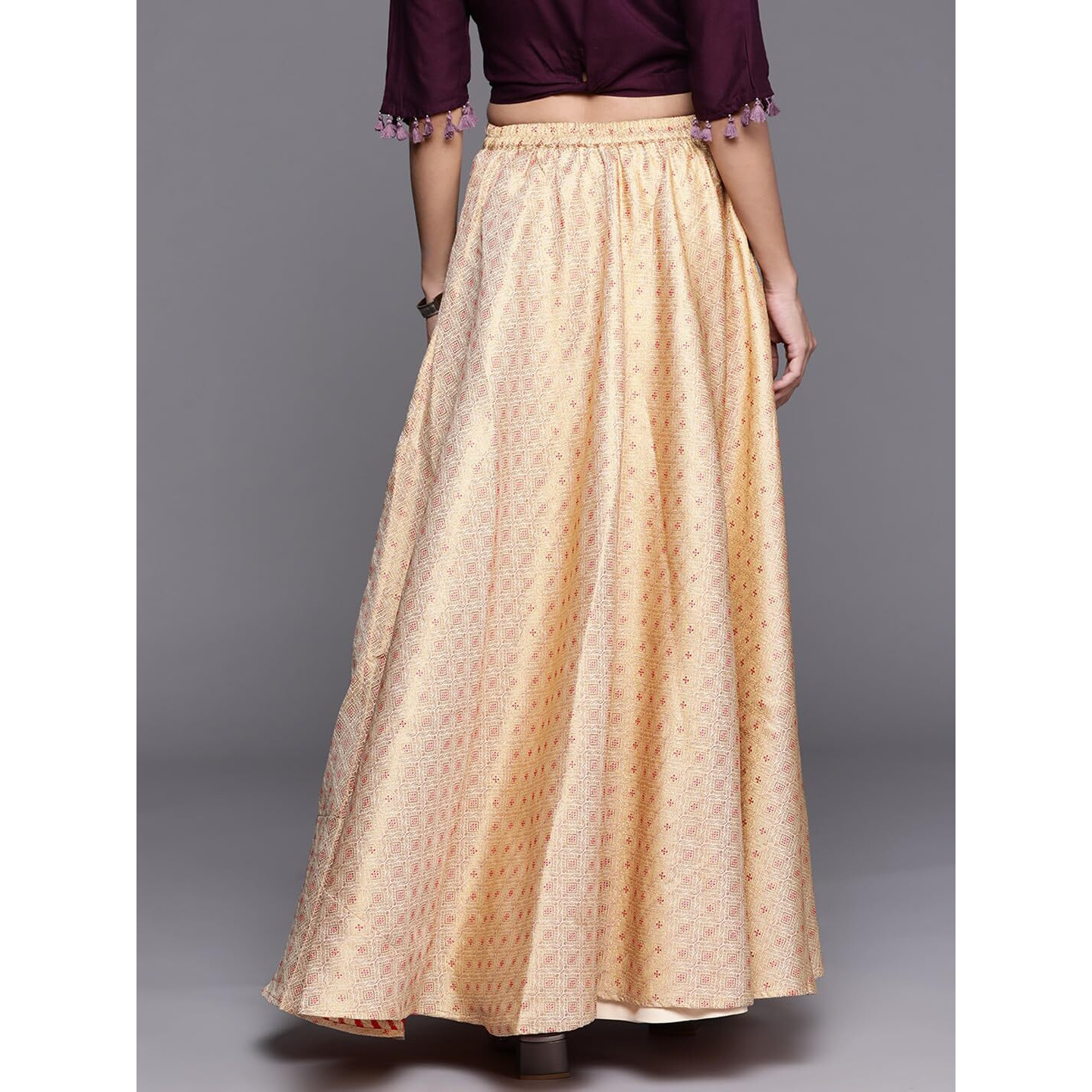 Libas Jacquard Classic Skirts Gold