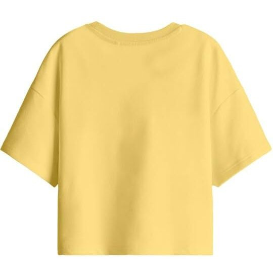 Bon Organik Girl's Oversized Fit T-Shirt (Bon16120_Yellow