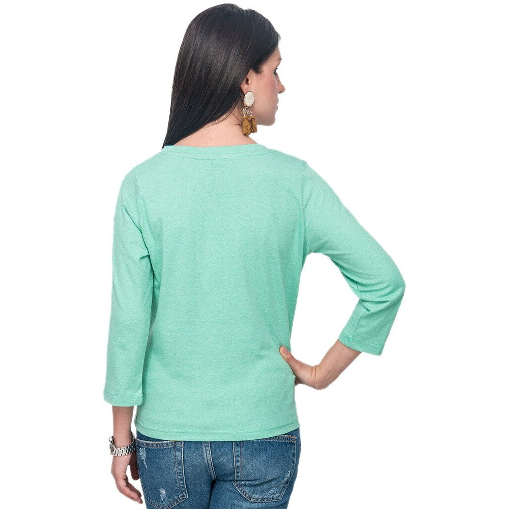 Campus Sutra Green Women Round Neck Quarter Sleeve T-Shirt (Ss15Mel_Rnqs_W_Pln_Sg_L)