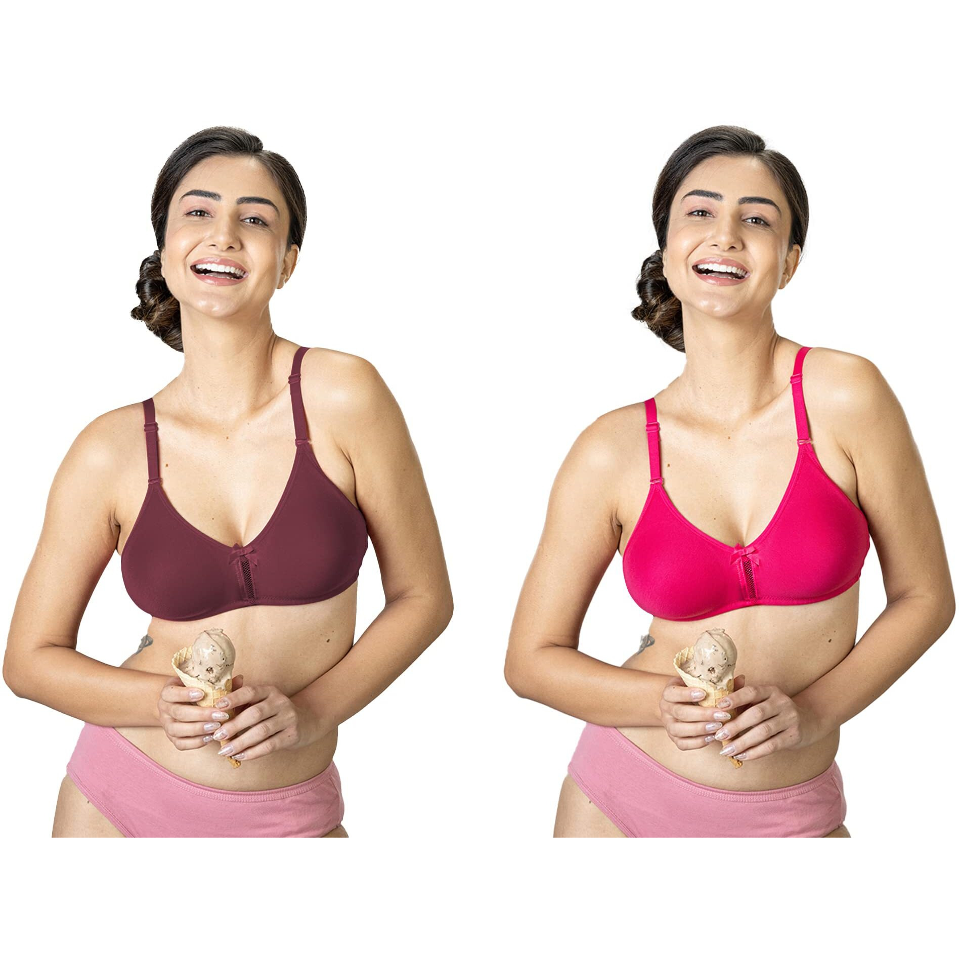 Lyra 516 Flora Mesh Ladder Moulded Premium Cotton Bra